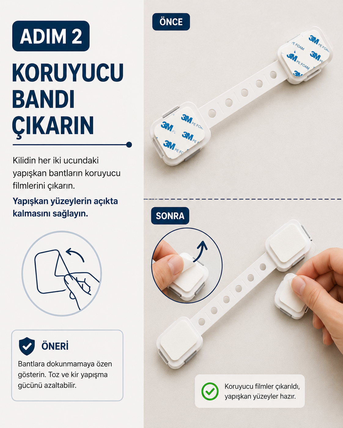Beyaz Playsafe Diamond Çok Fonksiyonlu Ayarlanabilir Uzun Güvenlik Kilidi