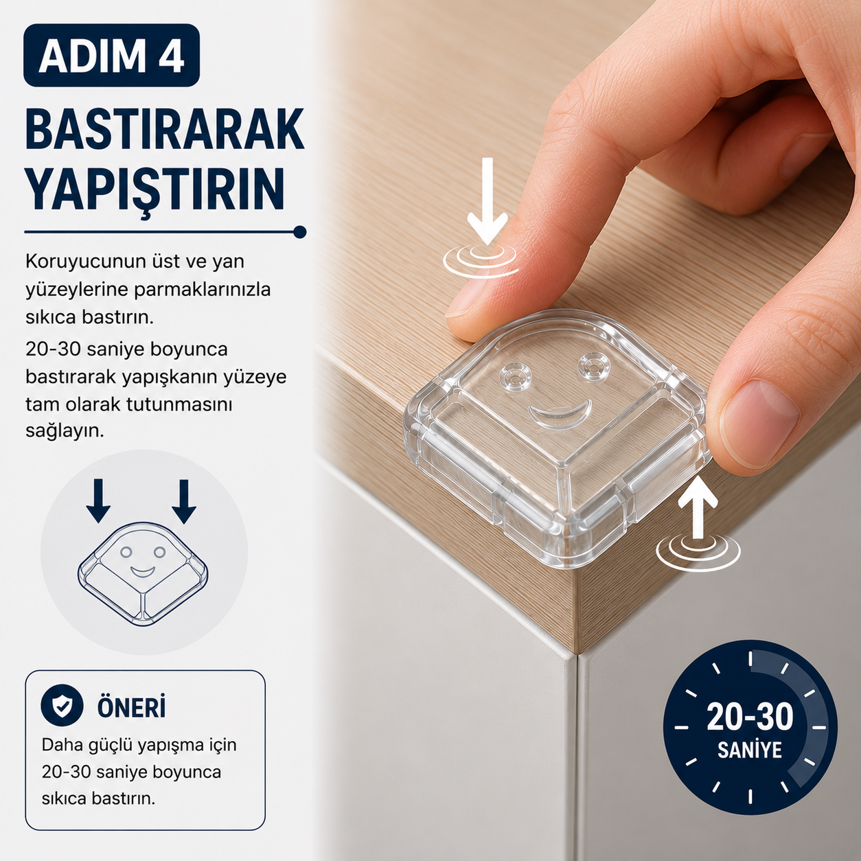 Şeffaf Silikon Oluklu Köşe Koruyucu