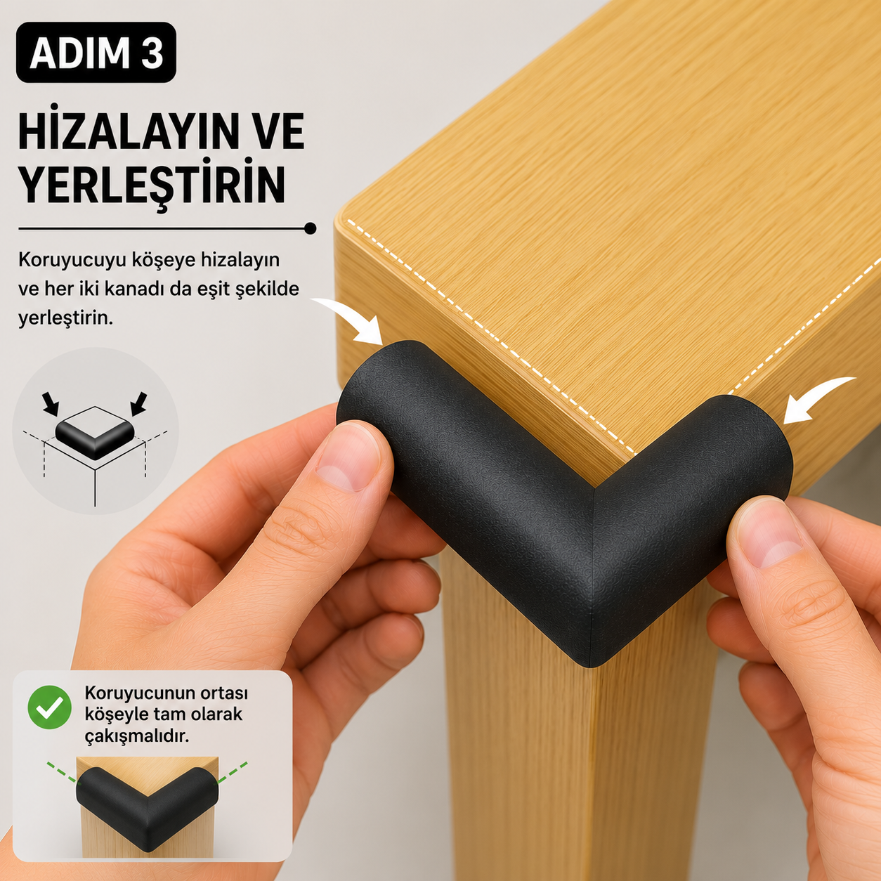 Siyah V Tipi Köşe Koruyucu