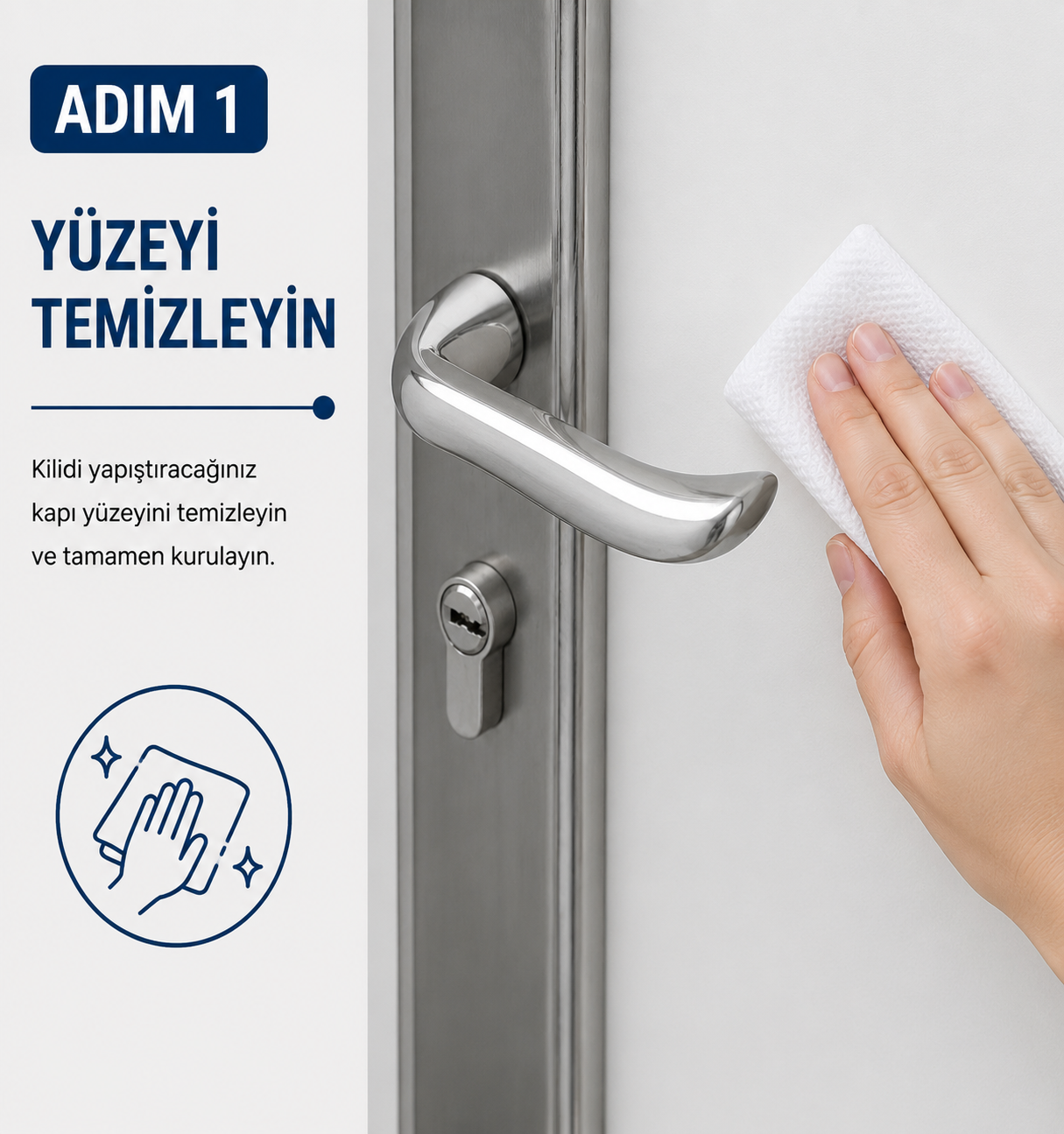 Beyaz Kapı Kolu Güvenlik Kiliti