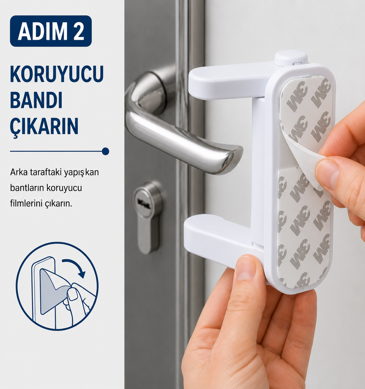 Beyaz Kapı Kolu Güvenlik Kiliti