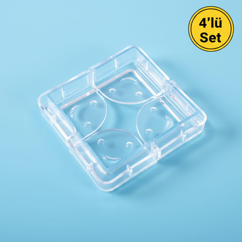 Şeffaf Silikon Oluklu Köşe Koruyucu - 4'lü Set